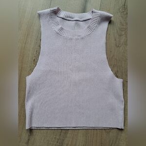 Aerie Sleeveless Ribbed Knit Top - Light Purple
